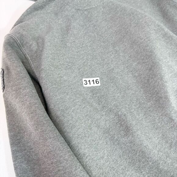 Carhartt Hoodie Mens Medium Gray Loose Fit Flag Logo Pullover Sweatshirt - Picture 9 of 9